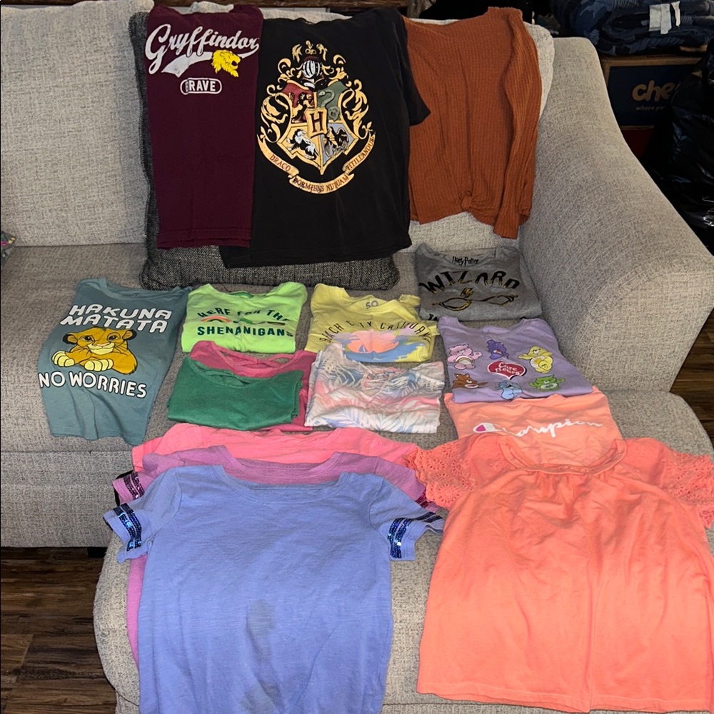Girls tshirts and 1 long sleeve shirt